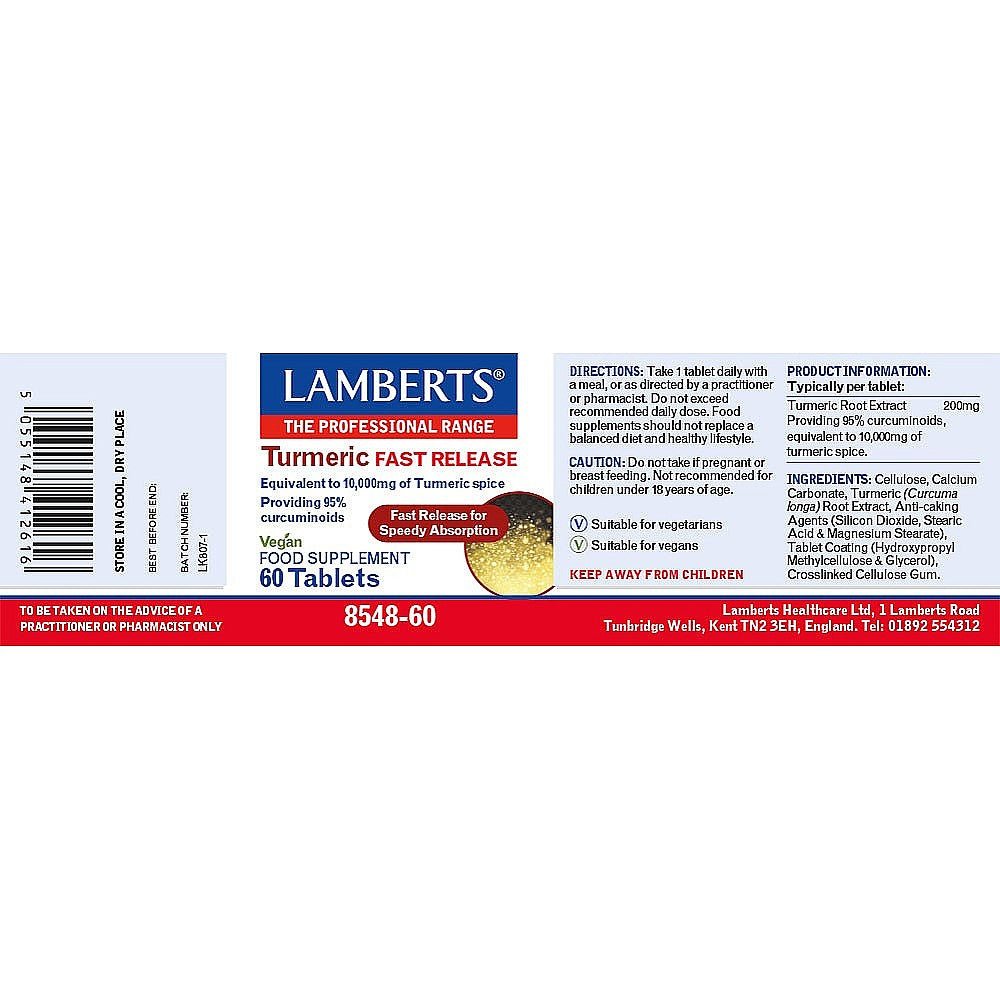 Lamberts Turmeric Fast Release 10,000mg 60 Tablets - MARILENA SANTIPHARMACY