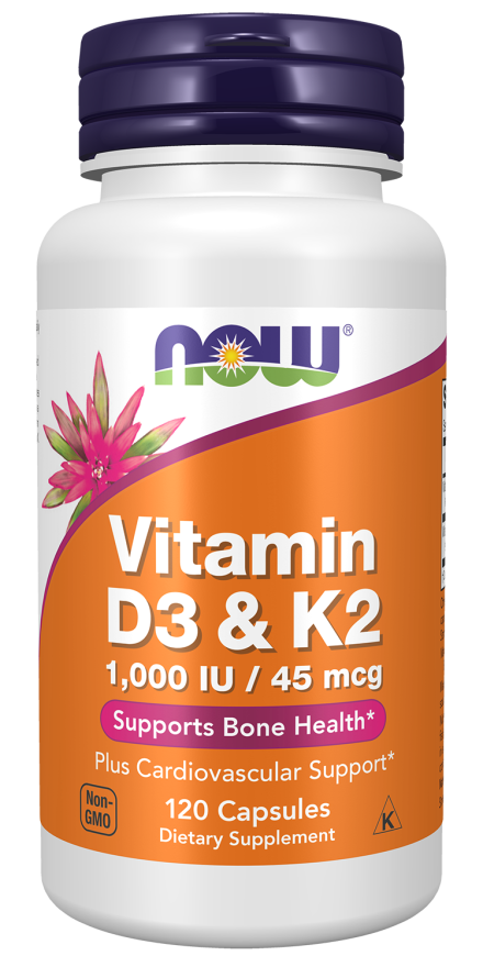 NOW Vitamin D-3 & K-2 1,000 IU / 45 mcg 