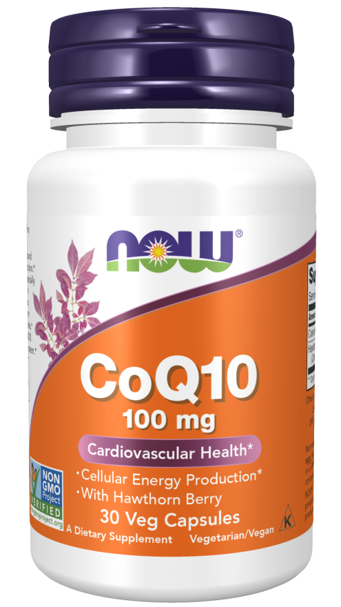 NOW® CoQ10 100 mg with Hawthorn Berry – 30 Veg Capsules