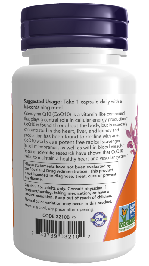 NOW® CoQ10 100 mg with Hawthorn Berry – 30 Veg Capsules