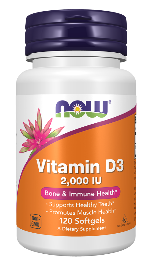 NOW® Vitamin D-3 2,000 IU – 120 Softgels
