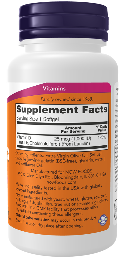 NOW® Vitamin D-3 1,000 IU 1