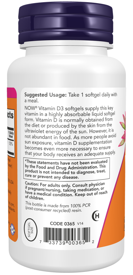 NOW® Vitamin D-3 1,000 IU 2