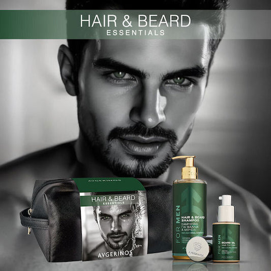 Avgerinos Men Hair & Beard Shampoo/Oil Gift Box